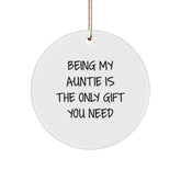 Funny Auntie Gifts from Family - Being My Auntie Circle Ornament for Christmas Unique - Image 1